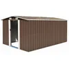 Image de vidaXL Abri Jardin 257x392x181 cm Métal Marron Terrasse Patio Cabane à Outils