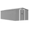Image de vidaXL Abri de jardin 257x489x181 cm Métal Gris