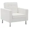 Image de vidaXL Fauteuil avec Revêtement Velours Blanc Salle de Séjour Chaise de Salon