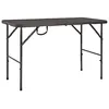 Image de vidaXL Table de Jardin Pliante HDPE Marron Aspect Rotin Balcon Patio Terrasse