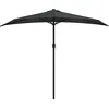 Image de Parasol de balcon et mât en aluminium Anthracite 270x144cm Demi