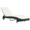 Image de vidaXL Chaise Longue Résine Tressée Noir Blanc Patio Terrasse Transat Jardin