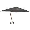 Image de vidaXL Parasol de jardin en porte-à-faux avec mât en bois anthracite