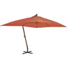 Image de vidaXL Parasol de jardin en porte-à-faux avec mât en bois terre cuite