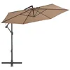 Image de vidaXL Parasol de jardin en porte-à-faux et poteau en aluminium taupe