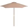 Image de vidaXL Parasol d'extérieur avec mât en bois 270 cm taupe