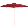 Image de vidaXL Parasol d'extérieur avec mât en bois 350 cm Bordeaux