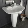 Image de vidaXL Vasque autoportant avec socle Céramique Blanc 650x520x200 mm