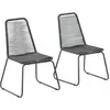 Image de vidaXL Chaises d'extérieur lot de 2 Résine tressée Noir