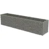 Image de vidaXL Lit Surélevé Gabion Acier Galvanisé 450x90x100 cm Jardinière Jardin