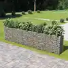 Image de vidaXL Lit surélevé à gabion Acier galvanisé 450x50x100 cm