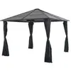 Image de vidaXL Tonnelle avec rideau Aluminium 3x3 m Noir