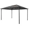 Image de vidaXL Tonnelle avec toit Aluminium 4x3x2,6 m Noir