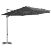 Image de Parasol de jardin en porte à faux avec mât en acier anthracite