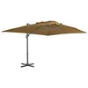 Image de vidaXL Parasol de jardin déporté avec mât en aluminium 400 x 300 cm Taupe