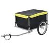 Image de vidaXL Remorque de Vélo, Chariot de Transport, Remorque à Bagages, Chariot à Main, Remorque de Bicyclette Extérieur, Noir et Jaune