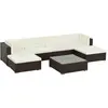Image de vidaXL Salon de jardin 7 pcs avec coussins Résine tressée Marron