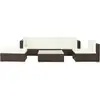 Image de vidaXL Salon de jardin 6 pcs avec coussins Résine tressée Marron