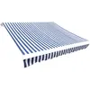 Image de vidaXL Toile d'auvent Bleu et blanc 350x250 cm