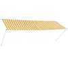 Image de vidaXL Auvent Rétractable 350x150 cm Jaune et Blanc Store Abri Soleil Jardin