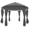 Image de vidaXL Belvédère Rideaux Rond 3,5x2,7 m Anthracite Jardin Tonelle Pavillon