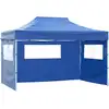 Image de vidaXL Tente pliable avec 3 parois 3 x 4,5 m Bleu