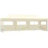 Image de vidaXL Tente de réception pliable escamotable avec 5 parois 3x9m crème