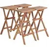 Image de vidaXL Tabourets de bar pliables lot de 4 Bois de teck massif