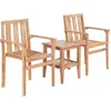 Image de vidaXL Ensemble de bistro de jardin 3 pcs teck solide