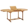 Image de vidaXL Teck Massif Table à Dîner Extensible Table de Jardin Mobilier de Balcon