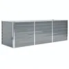 Image de vidaXL Lit surélevé de Jardin Acier galvanisé 240x80x77 cm Gris
