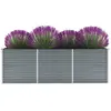 Image de vidaXL Lit surélevé de jardin Acier galvanisé 240x80x77 cm Gris
