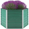 Image de vidaXL Lit Surélevé Acier Galvanisé 129x129x77 cm Vert Jardinière Pot de Fleur