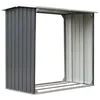 Image de vidaXL Abri de Stockage de Bois Acier Galvanisé Gris Porte-bûches Range Bûches