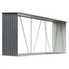Image de vidaXL Abri de Stockage de Bois Acier galvanisé 330x84x152 cm Gris