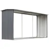 Image de vidaXL Abri de Stockage de Bois Acier galvanisé 330x92x153 cm Gris