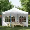 Image de vidaXL Paroi de tente de réception 2 pcs avec fenêtre PE Blanc