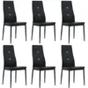Image de vidaXL Chaises à manger lot de 6 noir similicuir
