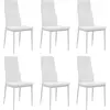 Image de vidaXL Chaises à manger lot de 6 blanc similicuir