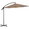 Image de vidaXL Parasol de jardin en porte-à-feux avec poteau en acier taupe