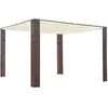 Image de vidaXL Tonnelle avec toit Résine tressée 300x300x220cm Marron et crème