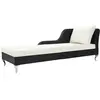 Image de vidaXL Chaise longue avec coussin Résine tressée Noir