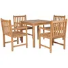 Image de vidaXL Ensemble à manger d'extérieur 5pcs Bois solide de teck