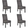 Image de vidaXL Chaises à manger lot de 4 marron rotin Kubu et bois de manguier