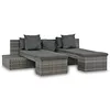 Image de vidaXL Mobilier de Jardin 4 pcs Coussins Résine Tressée Gris Meuble de Jardin