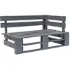 Image de vidaXL Banc d'angle Palette de Jardin Gris Banquette Parc Terrasse Patio Bois