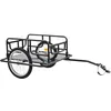 Image de vidaXL Remorque de Vélo, Chariot de Transport, Remorque de Bicyclette, Remorque à Bagages Jardin Extérieur, 130x73x48,5 cm Acier Noir