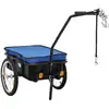 Image de vidaXL Remorque de vélo/chariot à main 155x60x83 cm acier bleu