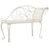 Image de vidaXL Chaise Longue de Jardin Métal Antique Blanc Motif de Rouleau Extérieur