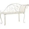 Image de vidaXL Chaise longue de jardin 128 cm Métal Antique Blanc